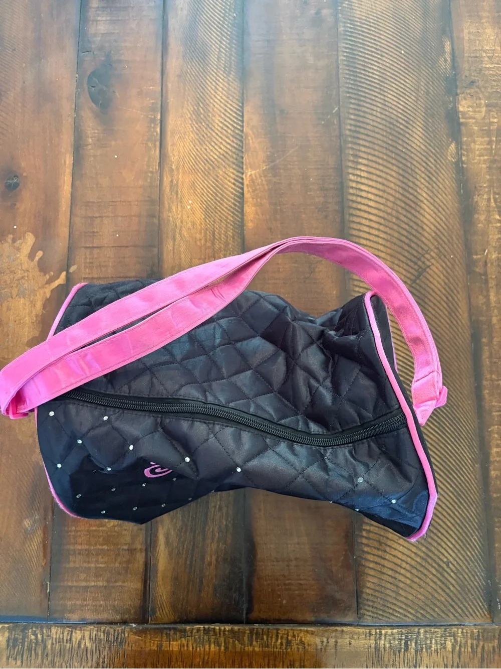 Kids Dance Quilted Shoulder Bag - Pink and Black
